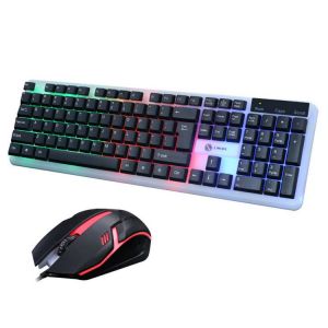 T11 Wired Gaming Keyboard & Mouse Set RGB Backlight 1200DPI Gaming Mouse 104Keys Mechanical Keyboard Combo