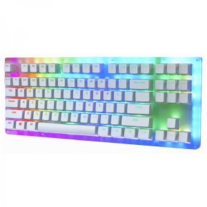 shoptop מחשבים ואביזים GamaKay K87 87 Keys Mechanical Gaming Keyboard Hot Swappable Type-C Wired USB 3.1 Translucent Glass Base Gateron Switch ABS Two-co